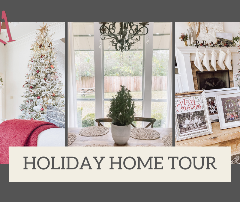 Natural Christmas Decor with Mixed Metals & Burgundy Accents – Home Tour 2021