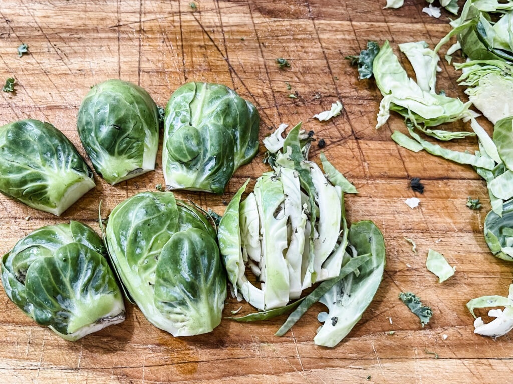 how to chop brussels sprouts