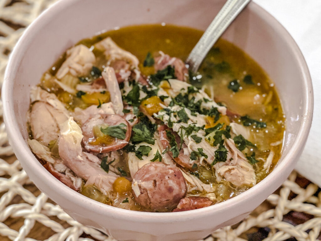 chicken and andouille gumbo bowl
