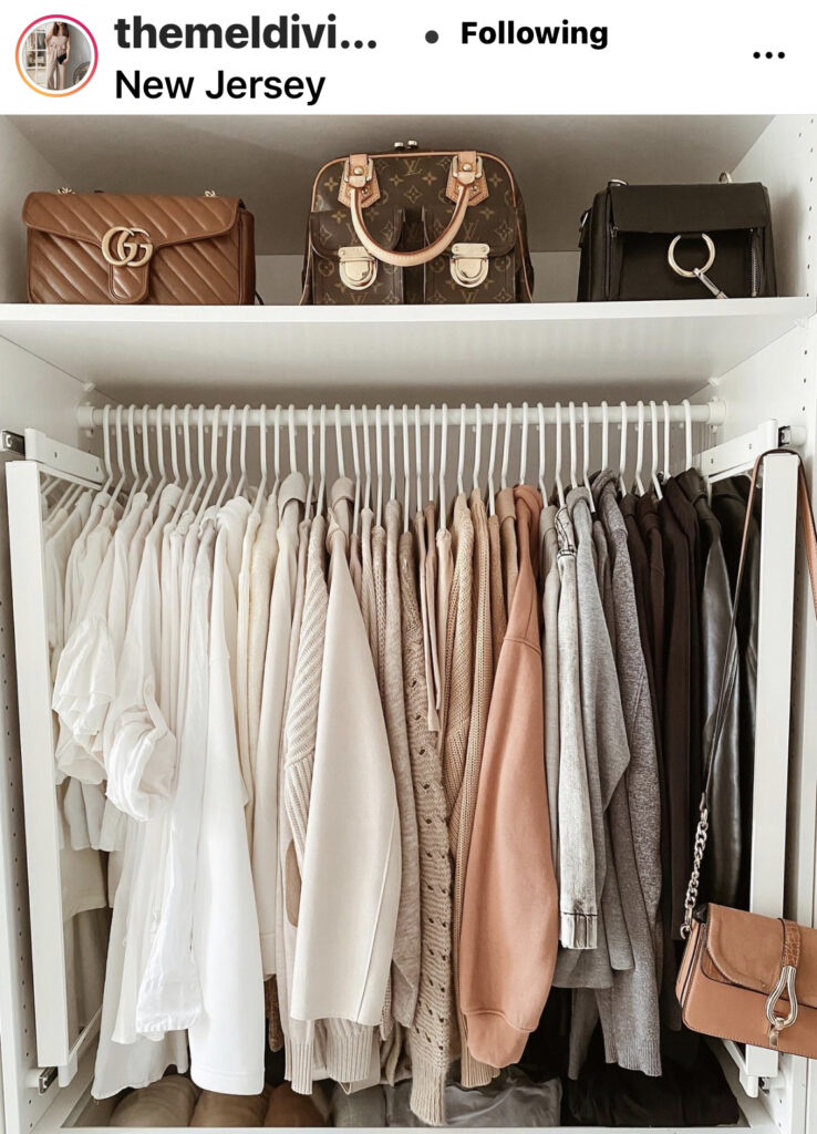 organized neutral closet