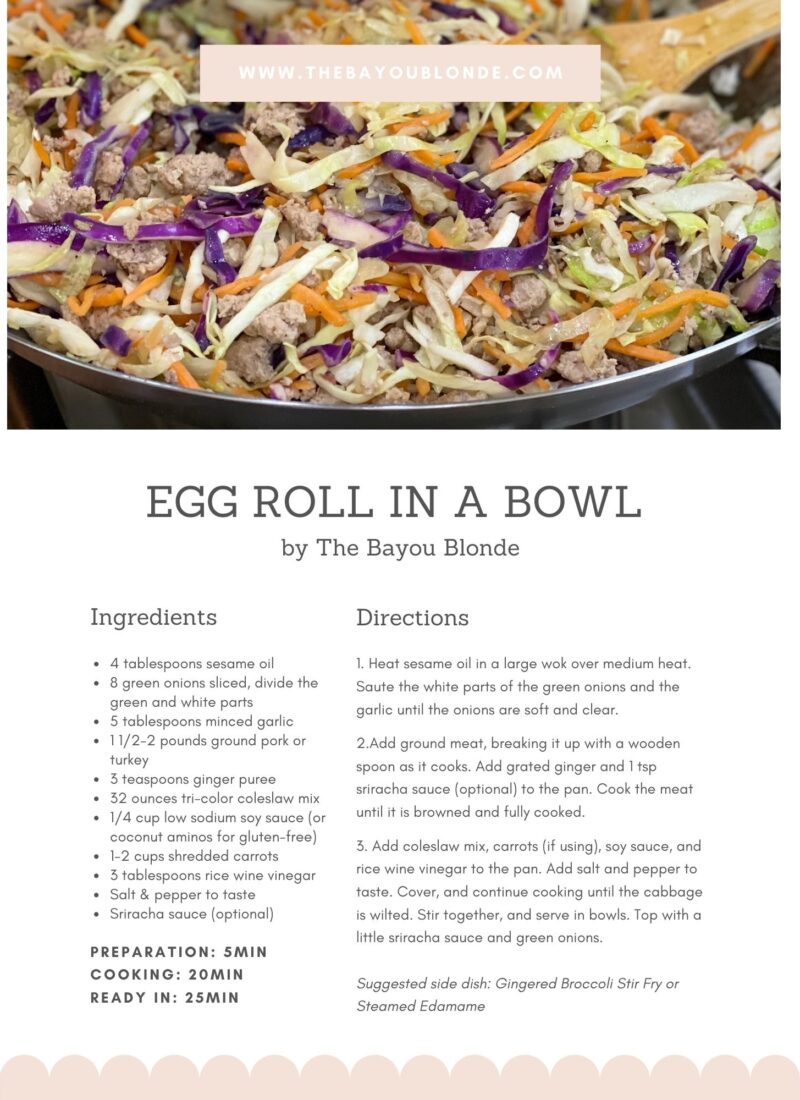 Egg Roll in a Bowl – A Quick, Healthy Low-Carb Recipe for Dinner