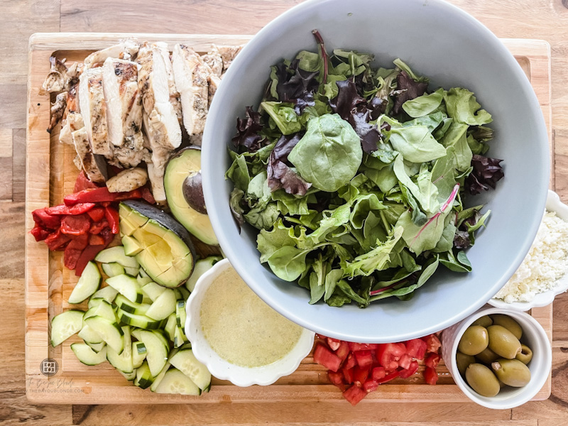 Salad charcuterie board